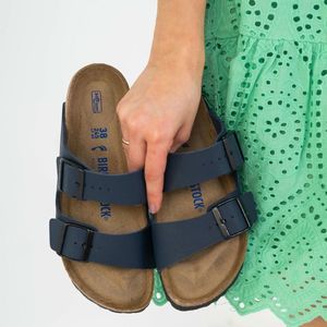 NEW Birkenstock Unisex Arizona Blue Leather Sandal 41 (10-10.5) R EU BI24